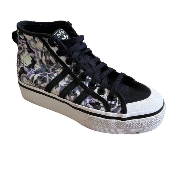 Adidas Nizza Platform Mid ID7260 Lilac Floral Women's Size 7.5 90’s Y2K - Picture 1 of 13